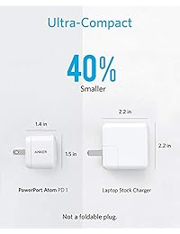Cargador USB C, tecnología GaN, Anker 30W ultracompacto, tipo C, cargador de pared con suministro de energía, PowerPort Atom PD 1 para iPhone Xs Max XR, iPad Pro, Pixel, Galaxy S9+ S9 S8, y más