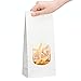 Halulu Bakery Bags Paper Treat Bags Resealable Kraft Paper Bags Cookie Popcorn Bags with Windows, 4.5x2.36x9.6