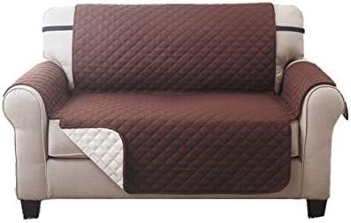 Sara Ashley Elegante Luxurious Reversible LOVESEAT Furniture Protector, Coffee/Tan