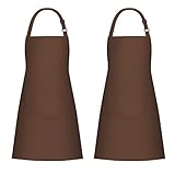 Jubatus 2 Pack Bib Aprons with 2 Pockets Cooking