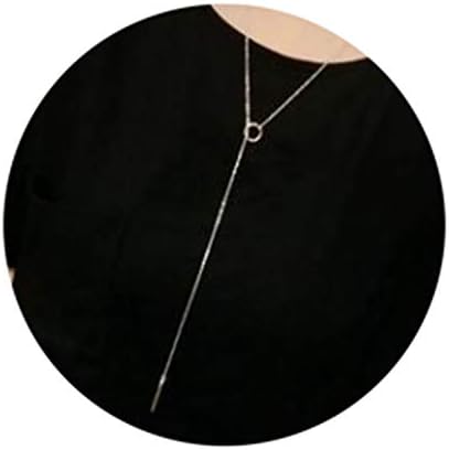 Fashion Jewelry Silver Color Round Circle Long Tassel Necklace Women Exquisite Pendant Necklace Sweater A