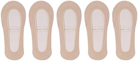 Bella Moda Women's Casual No Show Non Skid Boat Low Cut Socks Set of 5
