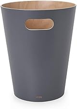 Umbra Woodrow 2 Gallon Modern Wooden Trash Can Dark Grey/Natural view 10