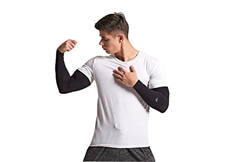 HOPESHINE Arm Cooling Sleeves UV Sun Protection Arm Sleeves for Cycling, Driving, Outdoor Sports, Golf, Basketball Sleeves for Men&Women to Cover Arms (3-Pairs Black) - Thumbnail 2