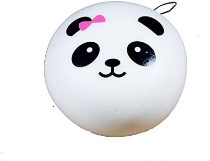 Cute Jumbo Panda Squishy Keychain Toy (Pink Bow) Muchin