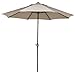 Abba Patio Sunbrella Patio Umbrella 9 Feet Outdoor Market Table Umbrella with Auto Tilt and Crank, Canvas Antique Beige