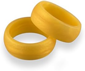 Deluxe Mens Silicone Wedding Ring Wedding Band - 2 Gold Rings - Size 9 - Sleek Design