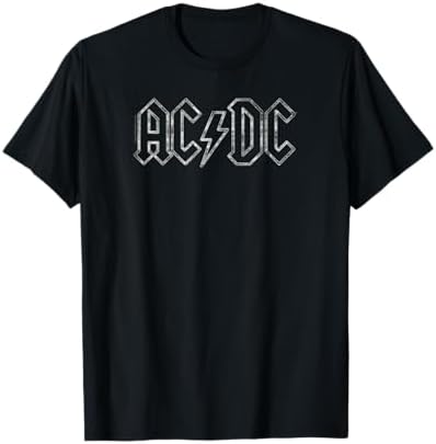 AC/DC バンドTシャツ ロゴ＆サンダーボルト AAAボディ XL Amazon.com: ACDC Vintage Lightning Bolt Logo Men's Black T-Shirt