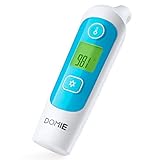 Baby Forehead and Ear Thermometer, Medical Digital Thermometers for Babies, Kids, and Adults, with Fever Alarm and LCD Indicator Domie