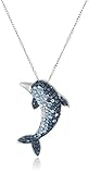 Sterling Silver Swarovski Elements Crystal Dolphin Pendant Necklace, 18