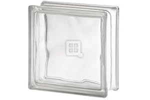 Quality Glass Block 7.5 x 7.5 x 3 Basic Wave Glass Block