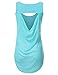 JJ Perfection Women's Solid Woven Sheer Back High Low Tank Top With Back Cut Out