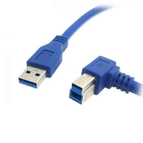 System-S USB 3.0 1m Cable Angled Type A Male to B Male Blue