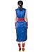 miccostumes Women's Costume Princess Cosplay Outfit Blue Cheongsam with Pants And Red Sash(women m, Blue)