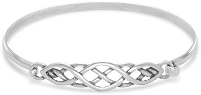 AzureBella JewelryCeltic Knot Style Sterling Silver Bangle Bracelet Small Size