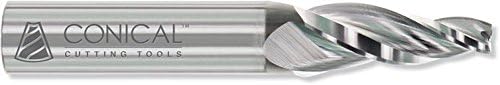 Conical Tool Company G-613 7.0° HSS Tapered End Mill - 3 Flute x 3/8'' Tip x 1.1731'' Large Diameter x 1'' Shank x 3 1/4'' Length of Cut x 5 3/4'' Overall Length