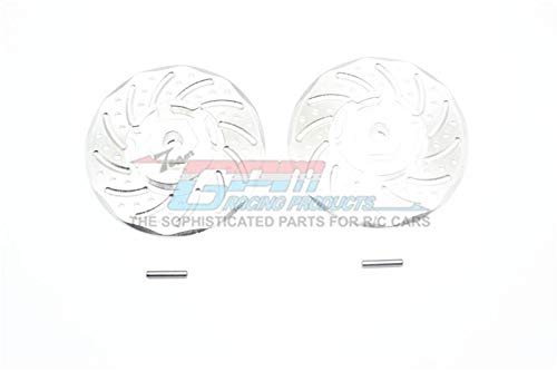 GPM Traxxas Rustler 4X4 VXL (67076-4) Upgrade Parts Aluminum +2mm Hex with Brake Disk with Silver Lining - 1Pr Set Silver