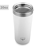 5 Star Stuff SK-0029A Stainless Steel Tumbler with Lid, 20oz, Pearl White