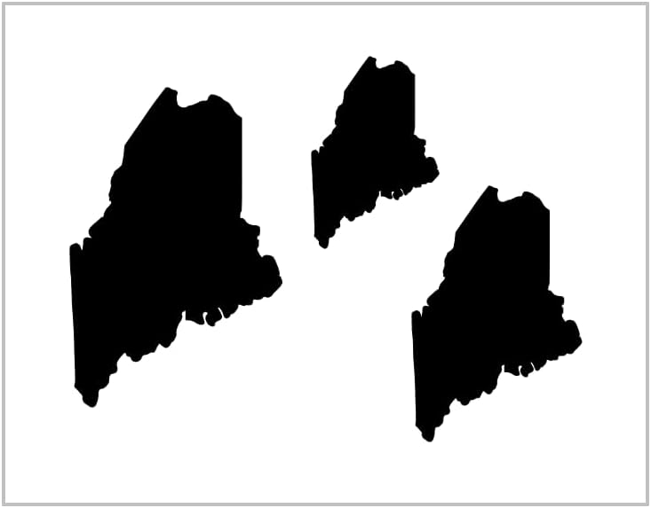 Mixed Media - Maine Stencil 5 4 3 Inch United States Of America Outline Silhouette Design 8