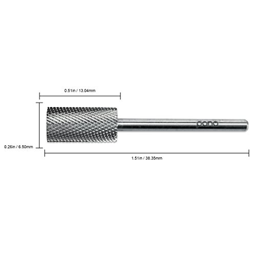 Pana 3/32" Safety Nail Carbide Bit - Silver Large Barrel Head (Grit: Fine - F) for Electric Dremel Drill Machine