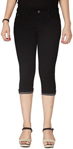 Flirt Nx Women's Stretchable Black Capri