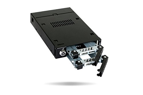 ICY DOCK Dual Bay RAID 2.5 SATA HDD SSD Hot Swap Mobile Rack Backplane Cage for 3.5 Drive Bay - ToughArmor MB992SKR-B