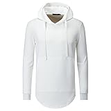 Aiyino Mens Hipster Hip Hop Pullover Hoodies Sweatshirts US XL White
