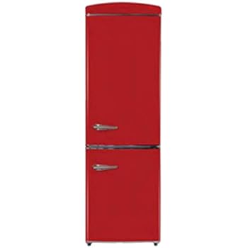 Equator-Ascoli 10.8 cu.ft. Energy Star Bottom Freezer Retro Refrigerator; Red (Renewed)