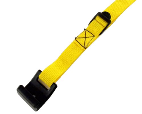 PROGRIP 502340 Light Duty Cargo Tie Down Lashing Strap with Yellow Webbing: Gutter Hook Ending, 30" x 1" (Pack of 4)