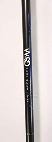 WSD Ski Poles Telescopic Adjustable Adult Downhill/Alpine Collapsible Pair with Baskets, Black New, 115 cm - 135 cm (45"-53")