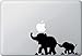 Mom and Baby Elephant - Design 1 - No Tree - Macbook or Laptop Decal Sticker (Color Variations Available) (7.5