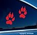 Wolf PAW Print sticker decal -Actual size of Wolf front paw Foot Prints-2 paw prints- Wolf dog bumper window sticker for cars trucks wall laptop RED