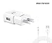 USB Cell Phone Charger, HeQiao Adaptive Fast Charging Wall Chargers High-speed Travel Power Adapter 9V QC 2.0 for Samsung Android Phones (Free Micro USB Cable) (Off White)
