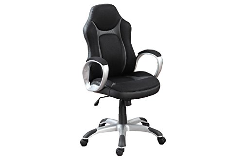 Poundex High Back Office Chair, Black