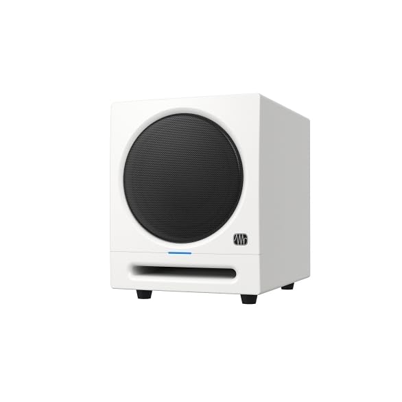 PreSonus Eris Sub 8BT, 8"-Aktiv-Studio-Subwoofer mit Bluetooth für Multimedia, Gaming und hochwertige Studio-Musikproduktion - Weiß