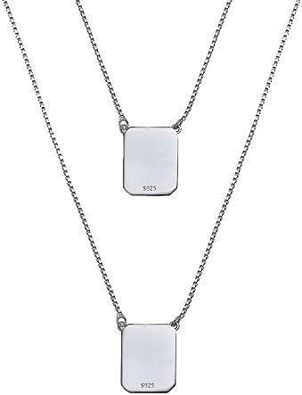 SEVEN50 26'' Yellow and White Tone Chrome IP Gold Plated 2mm Wide DOUBLE PLATES SCAPULAR NECKLACE | Religious and Fashion for Men and Women in Stainless Steel by with Gift Box (White)