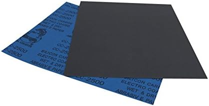 6-Sheet Abrasive Sandpaper 2500 grit , 9 Inch by 11 Inch (230 x 280 mm) Silicone Carbide , Wet and Dry