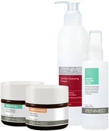 ZENMED The "In-Between" Peel Treatment - Banish Pore Congestion with Pumpkin Enzyme Clearpeel Neutralizing Organic Emulsion Toner and Omegaceramide Moisturizer with the Gentle Cleansing Cream