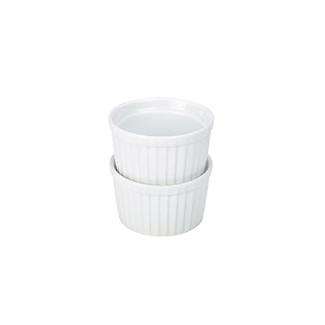 Genware NEV-RAM8-W Stacking Ramekin, 8 cm, White (Pack of 12)