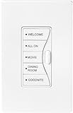 Eaton RFWC5WS ASPIRE RF Wall Mount 5-Scene LED Keypad, 120-volt, White Satin