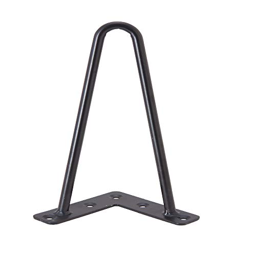 Osring 8 Inch Hairpin Legs Solid 2-Rod Furniture Feet, Mid-Century Metal Coffee Table Legs with Protector Pads, 4 Pack