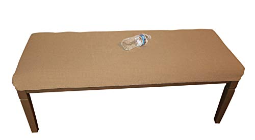Qualitrusty Waterproof Dining Bench Protector - Perfect for Kids, Elderly, Restaurants, Dental Clinics, Party, Home - Machine Washable, Snugly Fit, Clean The Mess Easily (60x17, Medium Brown)