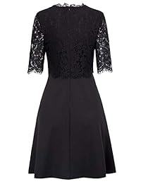 Grace Karin - Vestido de túnica para mujer, cuello redondo casual, media manga, encaje