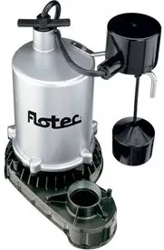 Flotec 3/4 HP Zinc Body Submersible High Output Sump Pump, Vertical Switch