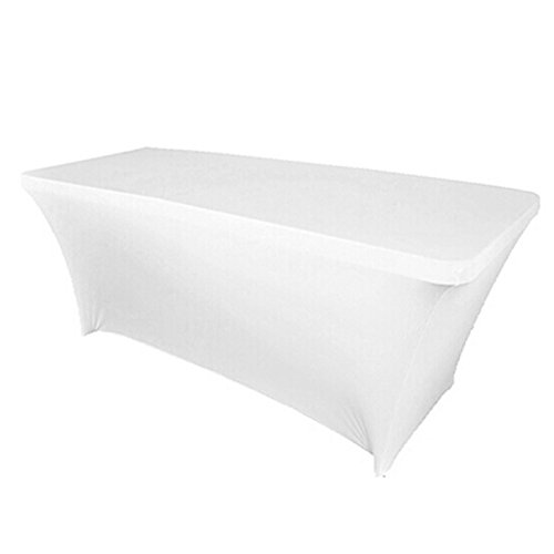 Create Idear White Rectangular Table Cover Spandex Lycra Stretch