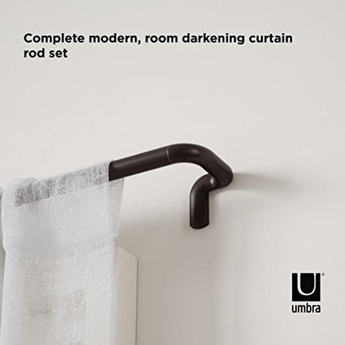 Umbra Twilight Single Curtain Rod Wrap Around Design for Blackout or
