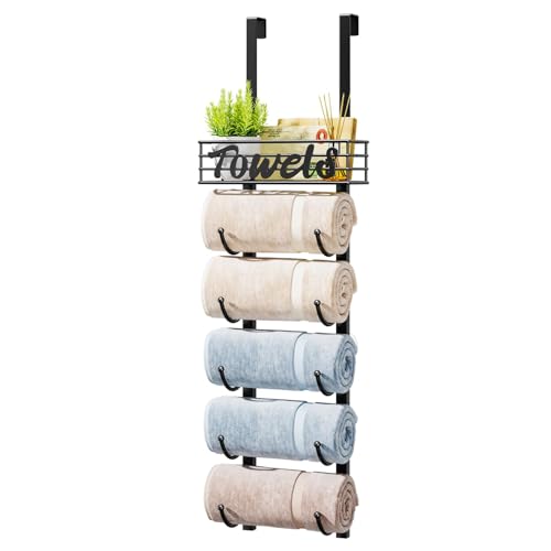 HapiRm Towel Racks for Bathroom Storage - 6 Tier Over The Door