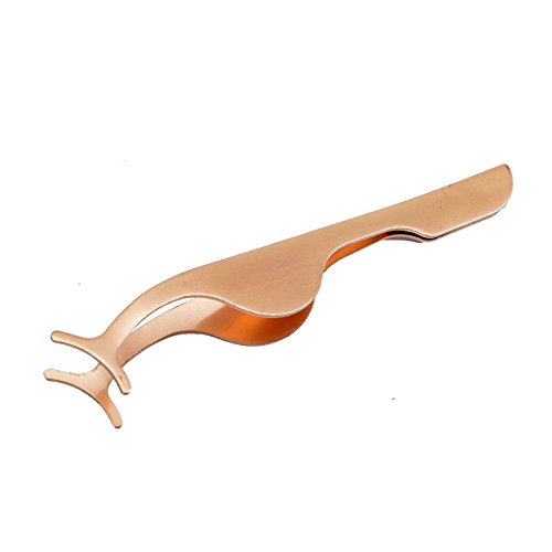 Eyelash Curler Gold With Refill Pad & False Eyelashes Extension Applicator Remover Clip Tweezers Nipper (rose gold) By soi-meme