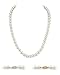 The Pearl Source 14K Gold 8-9mm AAAA Quality Round White Freshwater Cultured Pearl Necklace for Women in 18
