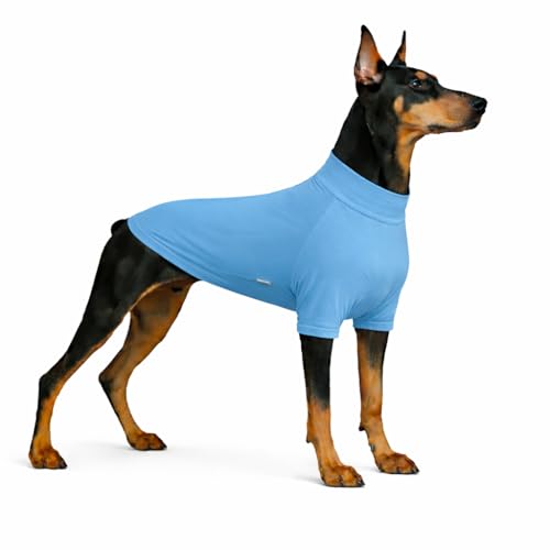 LoveLongLong Spring Summer Cooling Dog T-Shirt with UV Protection and Moisture-Wicking Fabric Blank Color Sea blue 2XL — image 1
